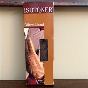 Isotoner NWOT Men's Warm Lined Gloves in Tan and Brown, Large
